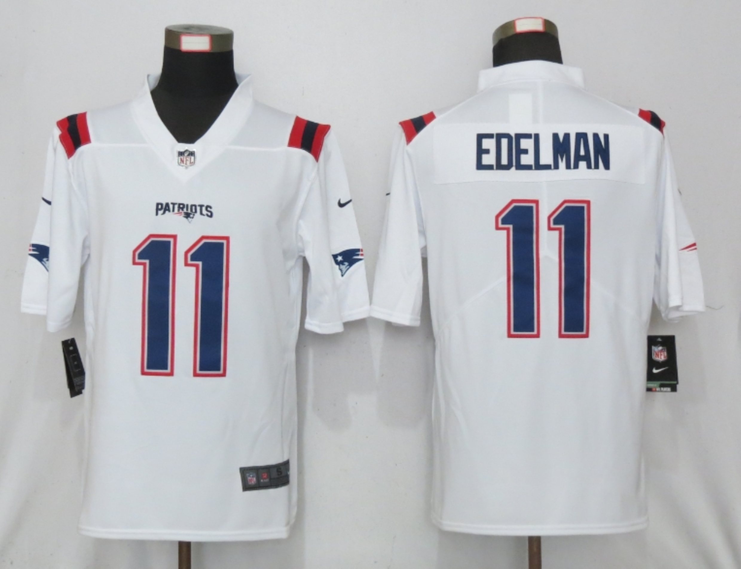 Men New Nike New England Patriots 11 Edelman Nike White Game Jersey